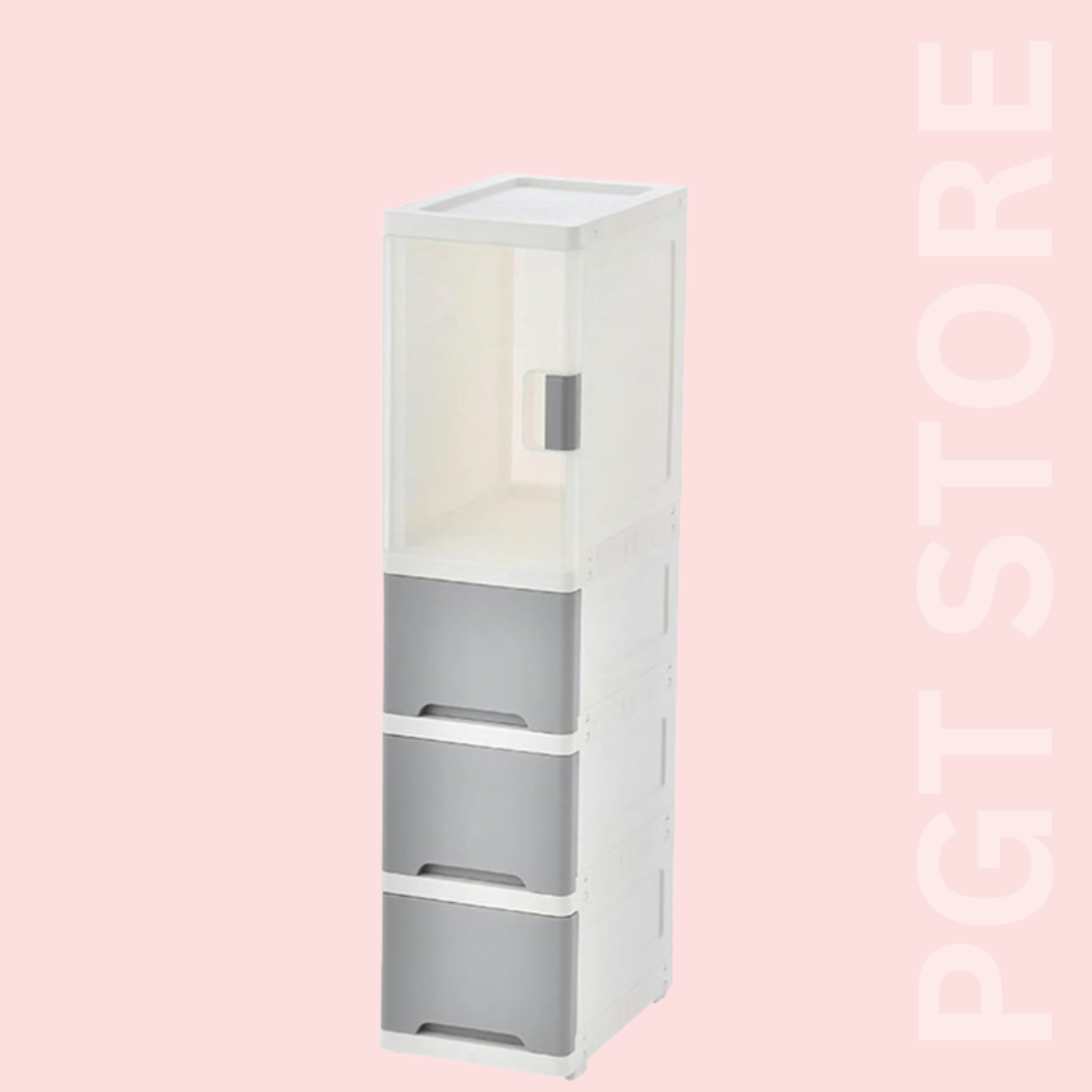 Space-Saving Bathroom Storage Cabinet | Rolling Organizer with Drawers | Narrow Cabinet for Small Spaces