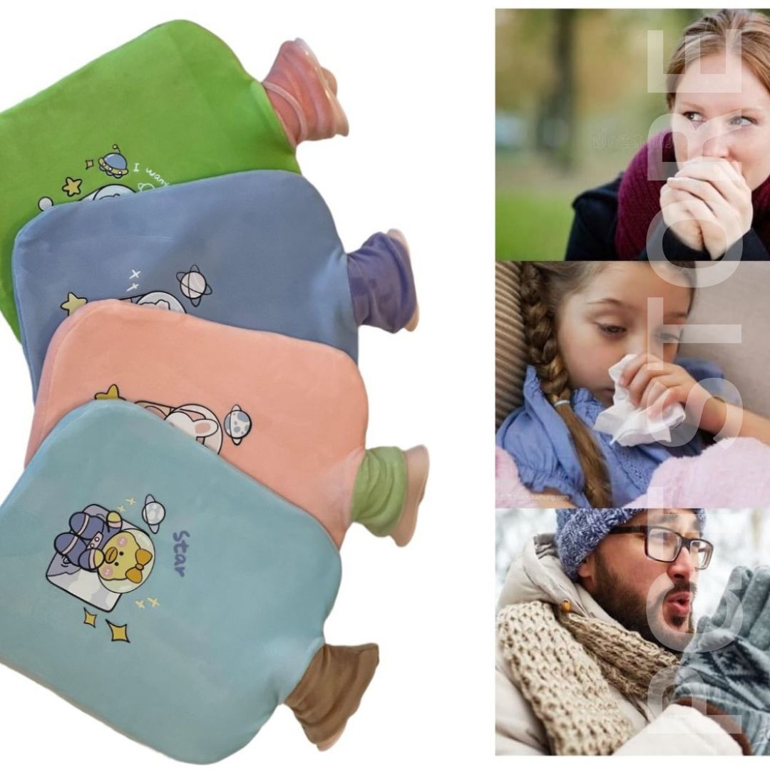 Hot Water Bottle with Rabbit: Soft & Warm Pain Relief