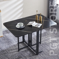 Space-Saving Folding Dining Table - Extendable, Multifunctional with Adjustable Feet, Perfect for Small Spaces