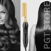 2-in-1 Hot Comb Hair Straightener - Ceramic, Portable, Gentle