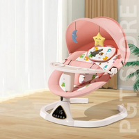 Portable Baby Swing with Remote, Rocking Chair, Bluetooth Music, and Dining Plate