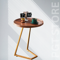 Modern C-Shaped Side Table with Storage