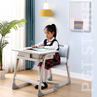 Height Adjustable Kids Desk and Chair Set - Ergonomic Study Table for Children's Growth