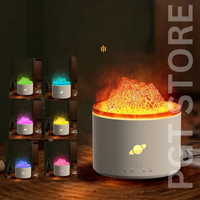 Flame Effect Humidifier: Portable Ultrasonic Aroma Diffuser with 7 Color Lights, Quiet Mist for Bedroom, Office, Travel