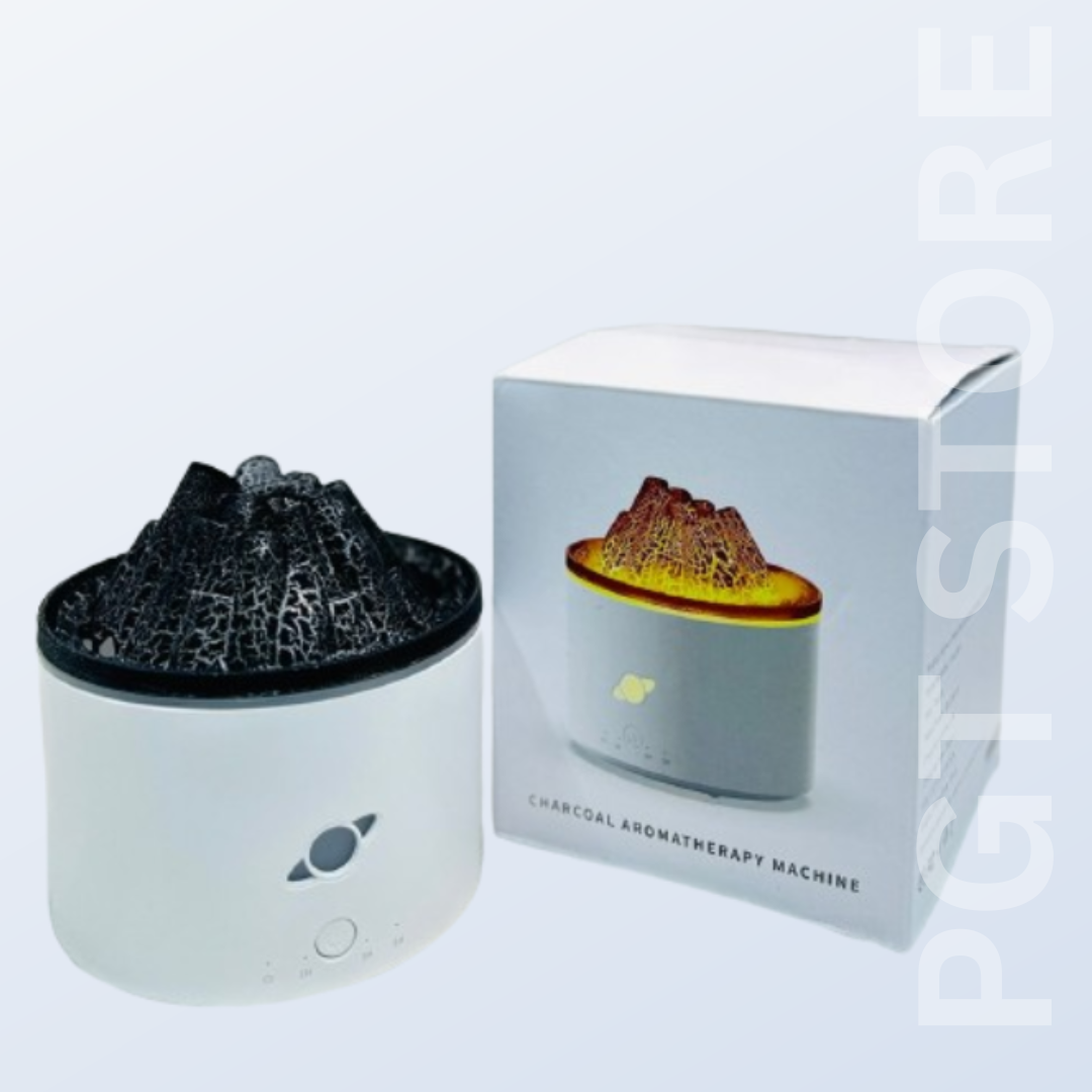 Flame Effect Humidifier: Portable Ultrasonic Aroma Diffuser with 7 Color Lights, Quiet Mist for Bedroom, Office, Travel