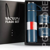 Stainless Steel Vacuum Flask - Insulated Travel Mug with 3 Cups