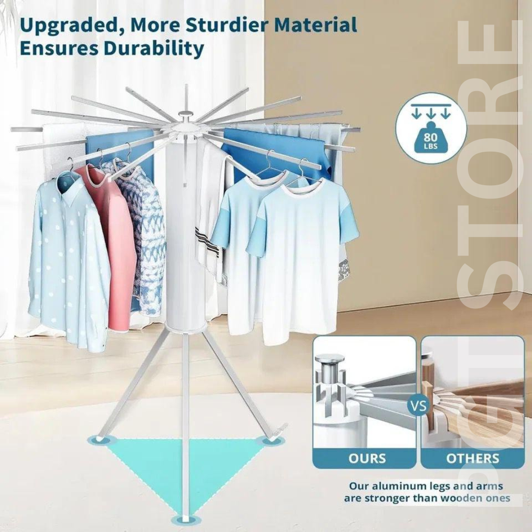 Foldable Indoor Clothes Drying Rack - Compact, Durable, and Adjustable