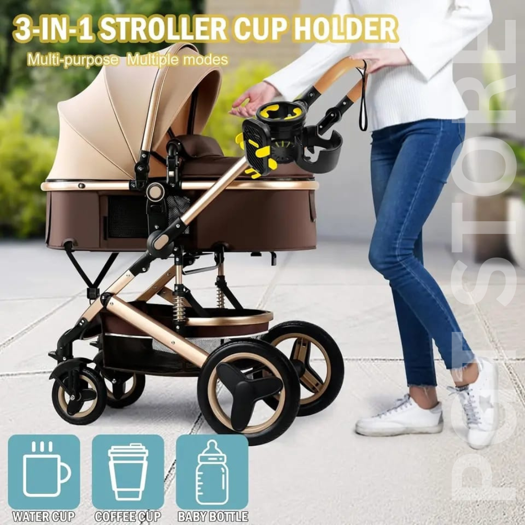 Infant Stroller High Landscape Foldable with Rubber Wheels & Shock Absorption