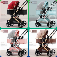 Infant Stroller High Landscape Foldable with Rubber Wheels & Shock Absorption