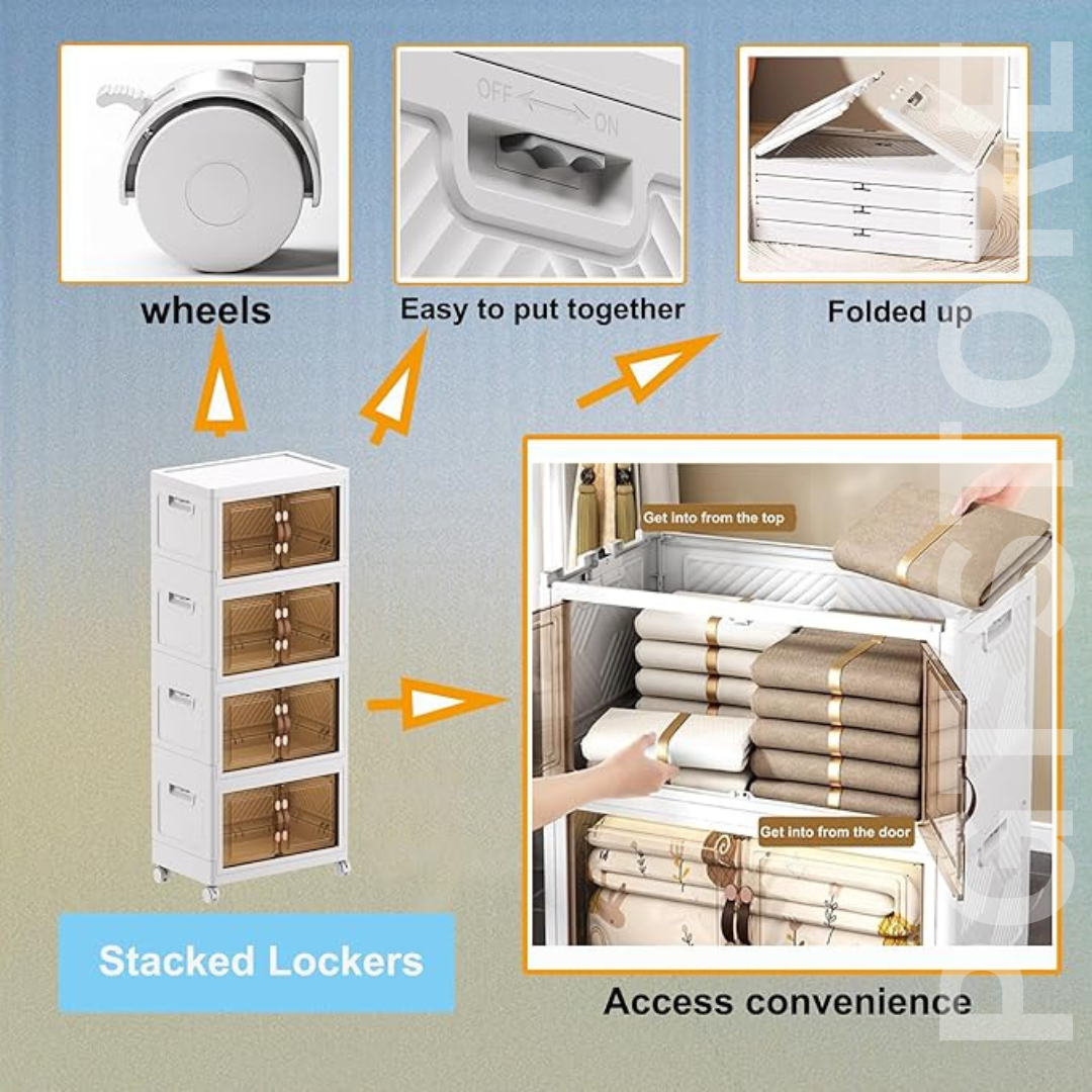 Stackable & Movable Bathroom Storage Cabinet (4-Pack)