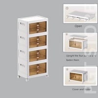 Stackable & Movable Bathroom Storage Cabinet (4-Pack)