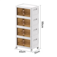 Stackable & Movable Bathroom Storage Cabinet (4-Pack)