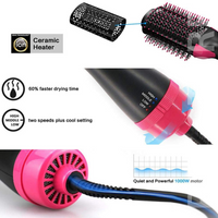 3-in-1 Hair Dryer, Straightener, and Volumizer Brush with Ionic Technology