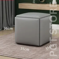 5-in-1 Stackable PU Leather Ottoman with Swivel Casters for Versatile Seating