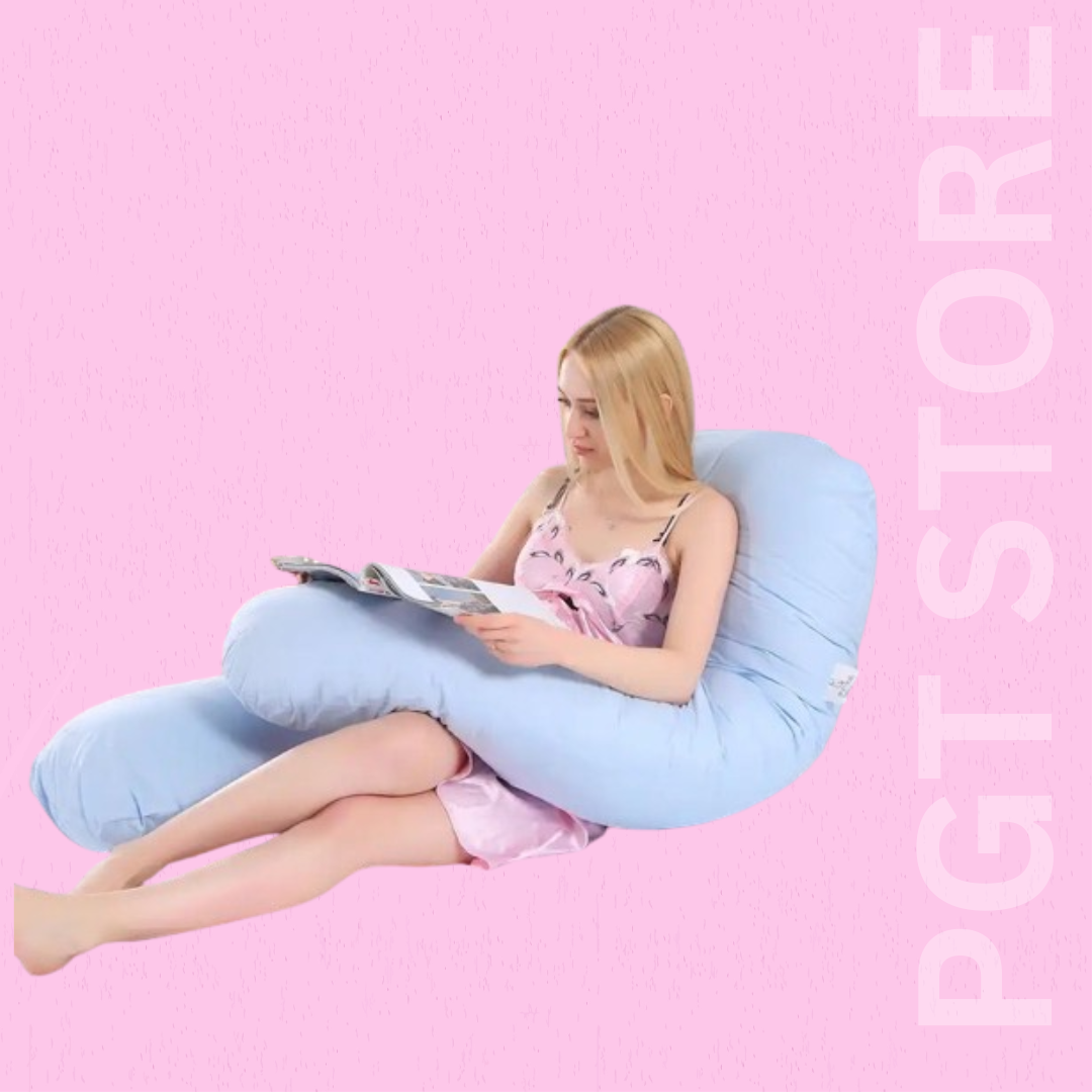 U-Shaped Pregnancy Pillow with Cotton Cover | Full Body Support for Comfort & Sleep